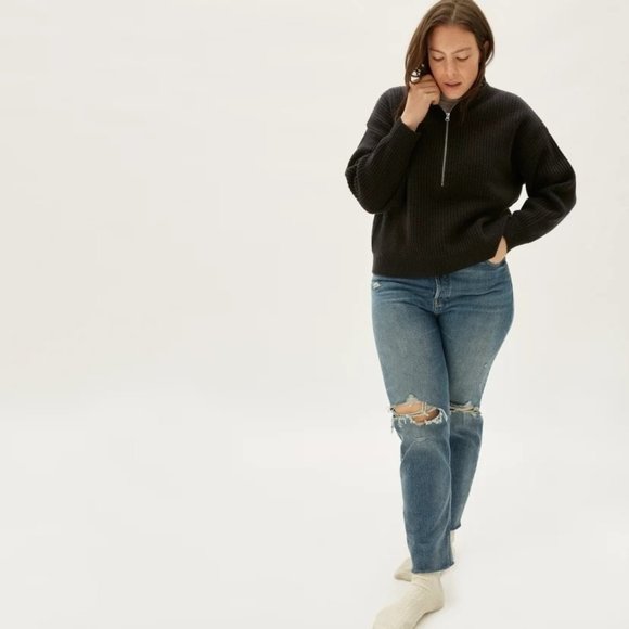 Everlane Sweaters - Everlane The Felted Merino Half-Zip Sweater